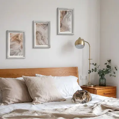 Ensemble de 3 tableaux texture de pierre aux motifs abstraits de marbre