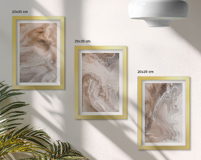 Ensemble de 3 tableaux Texture de pierre, motifs abstraits de marbre