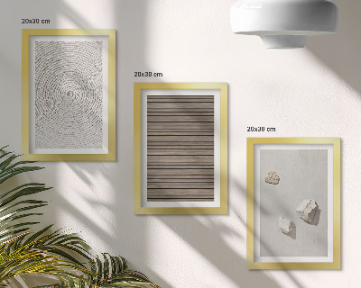 Mur de cadres Textures naturelles bois pierres corde