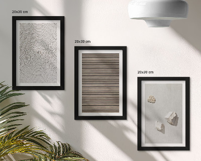 Mur de cadres Textures naturelles bois pierres corde