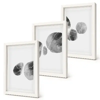 Lot de 3 tableaux taches de peinture abstraites et minimalistes