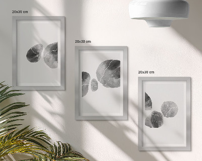 Lot de 3 tableaux Taches de peinture abstraite minimaliste
