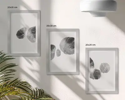 Lot de 3 tableaux taches de peinture abstraites et minimalistes