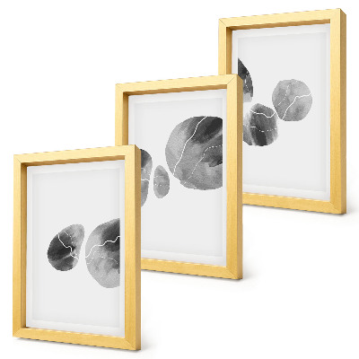Lot de 3 tableaux Taches de peinture abstraite minimaliste