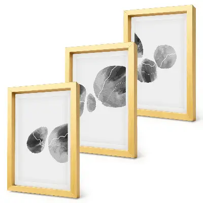 Lot de 3 tableaux taches de peinture abstraites et minimalistes