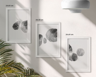 Lot de 3 tableaux Taches de peinture abstraite minimaliste