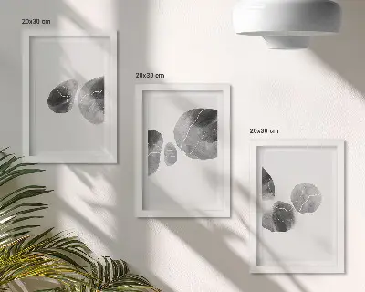 Lot de 3 tableaux taches de peinture abstraites et minimalistes