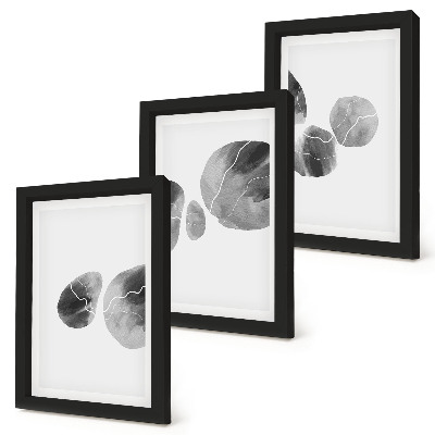 Lot de 3 tableaux Taches de peinture abstraite minimaliste