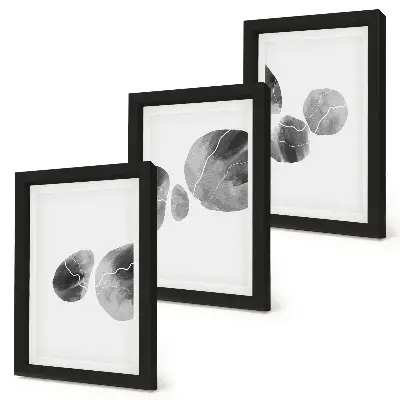 Lot de 3 tableaux taches de peinture abstraites et minimalistes