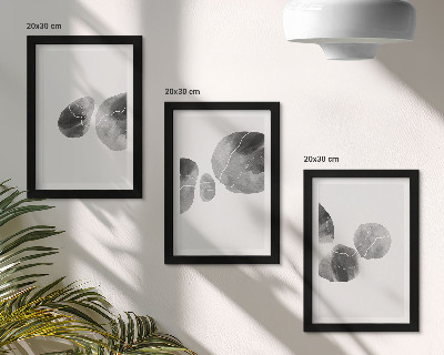 Lot de 3 tableaux Taches de peinture abstraite minimaliste