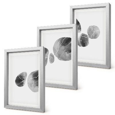 Lot de 3 tableaux Taches de peinture abstraite minimaliste