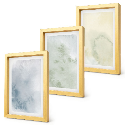 Lot de 3 tableaux Peintures aquarelles pastel sur texture de toile