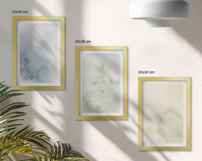 Lot de 3 tableaux Peintures aquarelles pastel sur texture de toile