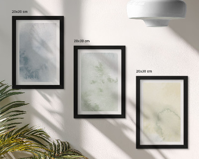 Lot de 3 tableaux Peintures aquarelles pastel sur texture de toile