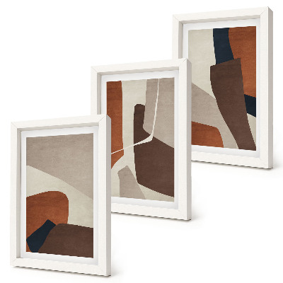 Ensemble de 3 tableaux Abstraction des formes structurelles dans un style moderne
