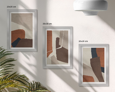 Ensemble de 3 tableaux Abstraction des formes structurelles dans un style moderne