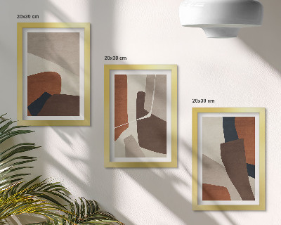 Ensemble de 3 tableaux Abstraction des formes structurelles dans un style moderne