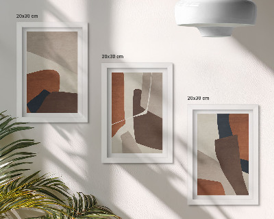 Ensemble de 3 tableaux Abstraction des formes structurelles dans un style moderne