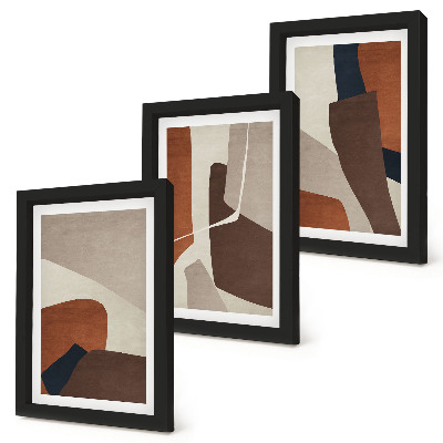 Ensemble de 3 tableaux Abstraction des formes structurelles dans un style moderne