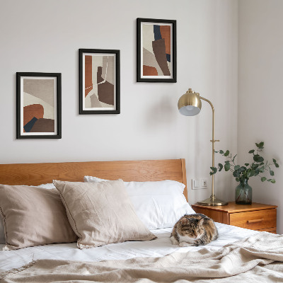 Ensemble de 3 tableaux Abstraction des formes structurelles dans un style moderne