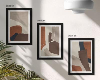 Ensemble de 3 tableaux Abstraction des formes structurelles dans un style moderne