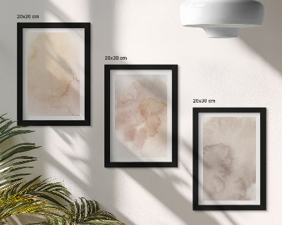 Lot de 3 tableaux Aquarelles chaudes sur toile avec des textures pastel
