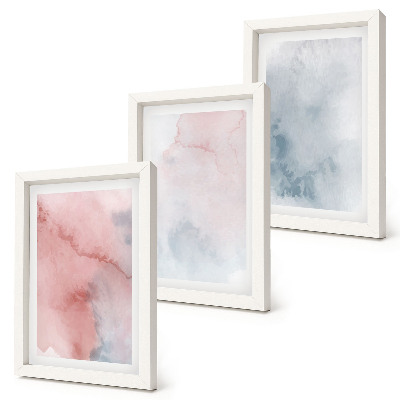 Mur de cadres Aquarelles pastel sur toile, textures colorées