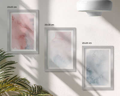 Mur de cadres Aquarelles pastel sur toile, textures colorées