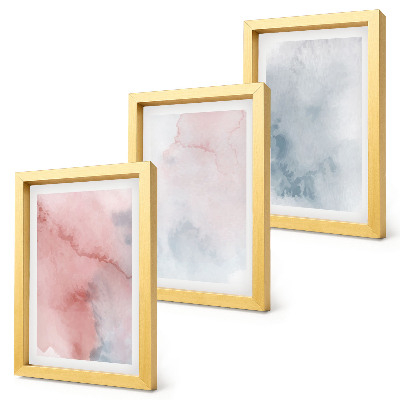 Mur de cadres Aquarelles pastel sur toile, textures colorées