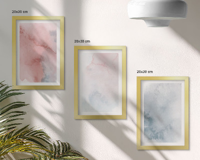Mur de cadres Aquarelles pastel sur toile, textures colorées
