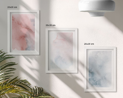 Mur de cadres Aquarelles pastel sur toile, textures colorées