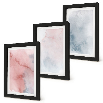 Mur de cadres Aquarelles pastel sur toile, textures colorées