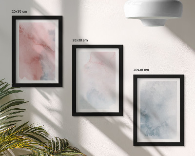 Mur de cadres Aquarelles pastel sur toile, textures colorées