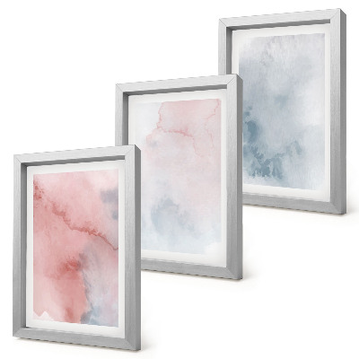 Mur de cadres Aquarelles pastel sur toile, textures colorées