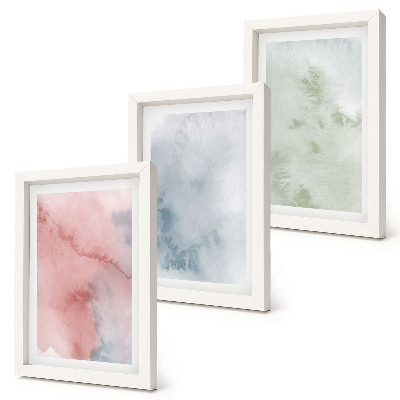 Lot de 3 tableaux Structures pastel, aquarelles colorées sur toile