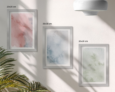 Lot de 3 tableaux Structures pastel, aquarelles colorées sur toile