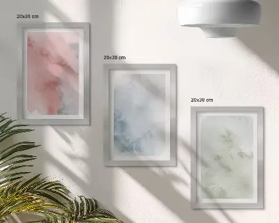 Lot de 3 tableaux structures pastel et aquarelles colorées sur toile