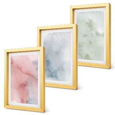 Lot de 3 tableaux Structures pastel, aquarelles colorées sur toile