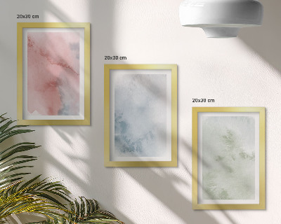 Lot de 3 tableaux Structures pastel, aquarelles colorées sur toile