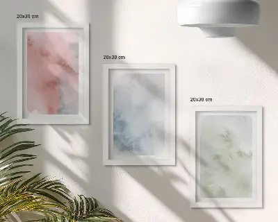 Lot de 3 tableaux structures pastel et aquarelles colorées sur toile