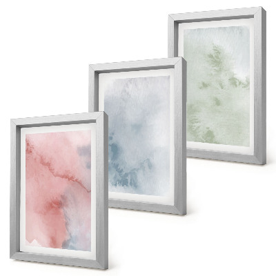 Lot de 3 tableaux Structures pastel, aquarelles colorées sur toile