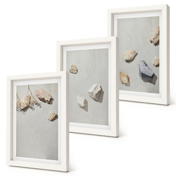 Ensemble de 3 tableaux Décorations minimalistes bohèmes en galets de plage