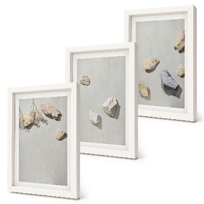 Ensemble de 3 tableaux Décorations minimalistes bohèmes en galets de plage