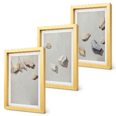 Ensemble de 3 tableaux Décorations minimalistes bohèmes en galets de plage