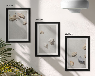 Ensemble de 3 tableaux Décorations minimalistes bohèmes en galets de plage