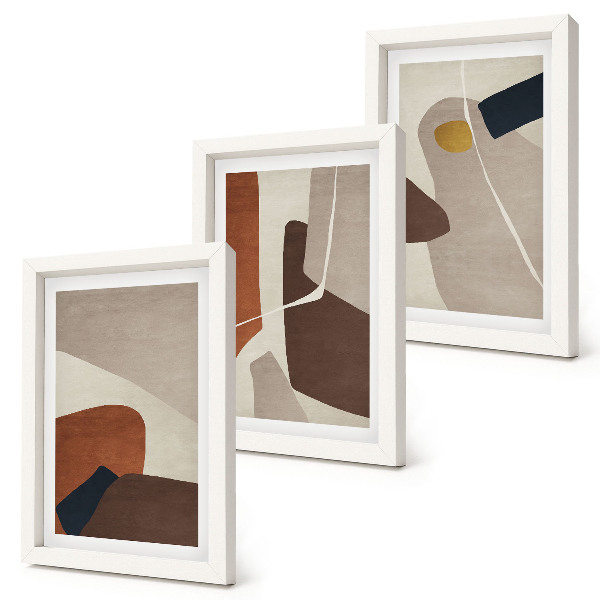 Mur de cadres Formes abstraites de peinture bohème dans un style moderne