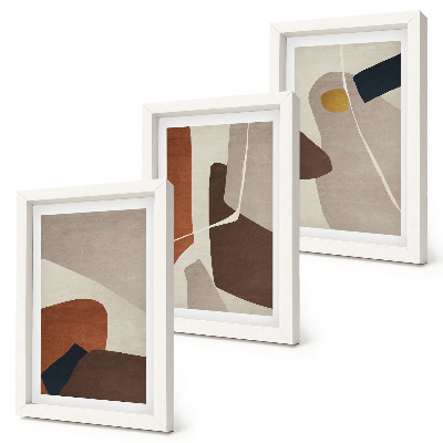Mur de cadres Formes abstraites de peinture bohème dans un style moderne