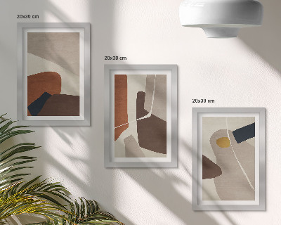 Mur de cadres Formes abstraites de peinture bohème dans un style moderne