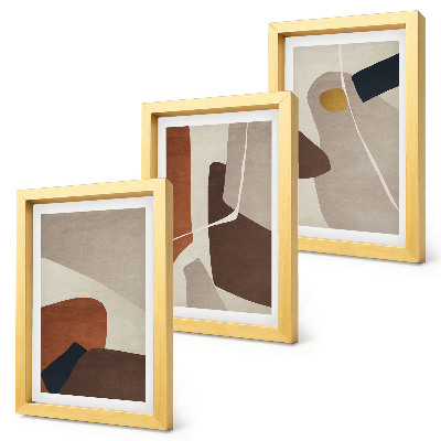 Mur de cadres Formes abstraites de peinture bohème dans un style moderne