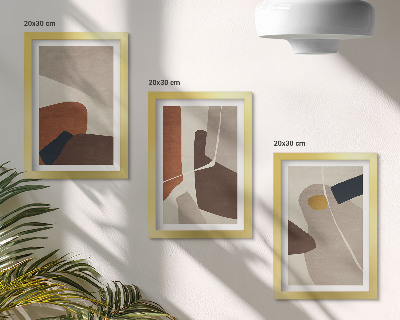 Mur de cadres Formes abstraites de peinture bohème dans un style moderne